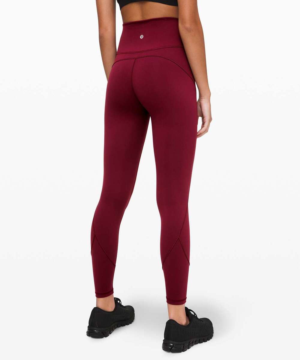 Lululemon In Movement Tight 25" *Everlux Deep Rouge Size 4 High Rise Gym Run